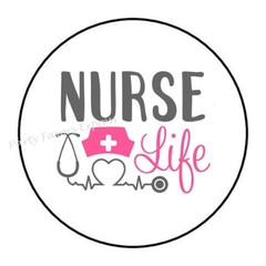 30 NURSE LIFE ENVELOPE SEALS LABELS STICKERS 1.5″ ROUND