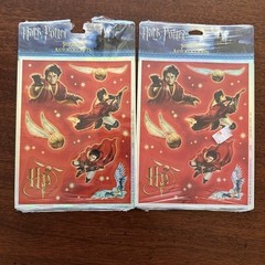 Vintage Harry Potter Quidditch Stickers 2004 Red Foil Metallic Hallmark Lot of 2