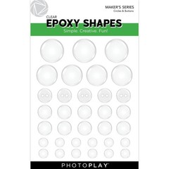 PhotoPlay Clear Epoxy Shapes Stickers – Circles & Buttons