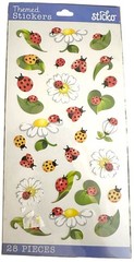 Sticko Lady Bug Stickers New Sealed Lady Bugs Flowers Vintage Scrapbook Collect