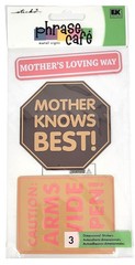 STICKO Phrase Cafe Metal Signs MOTHER Knows Best Card Scrapbook Stickers