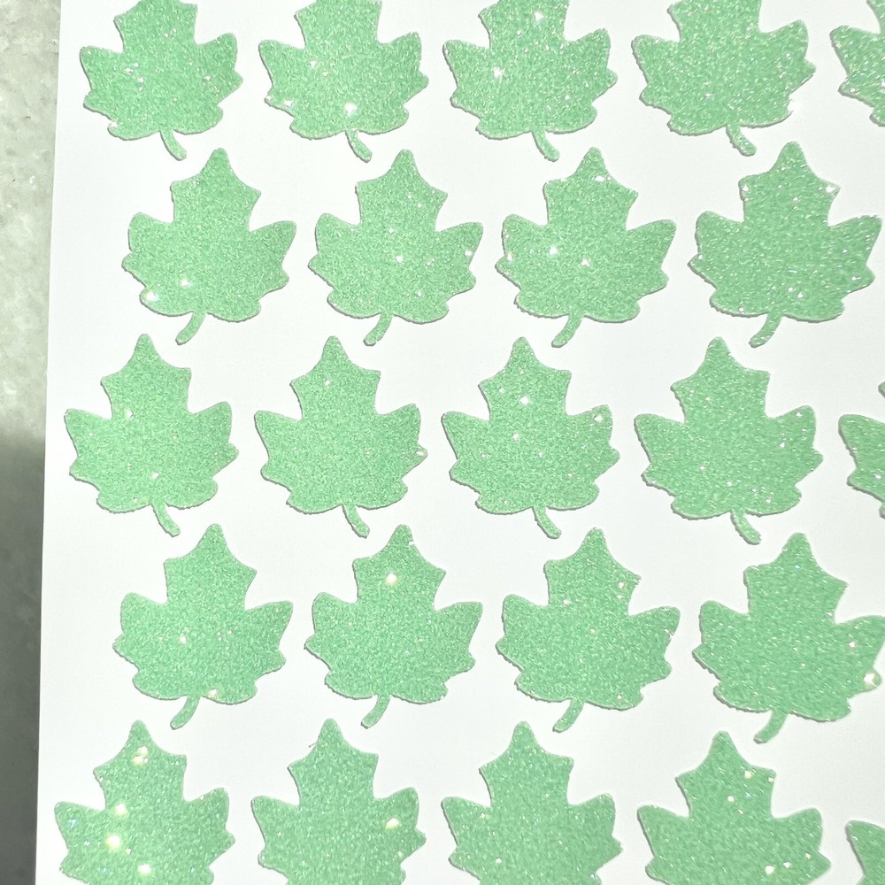 Glitter Leaf Stickers! – 0.5 to 3 inch – Choose a Size and Color!