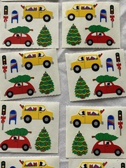 Mrs. Grossman’s Sticker Lot Christmas Tree Car Vintage 1996 10 Mods Sheet