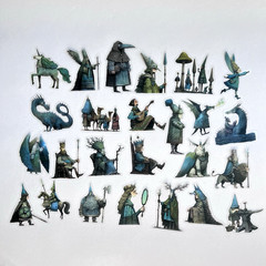 Fantasy Fairy Tale Stickers Scrapbooking Junk Journaling Collage