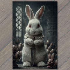 STICKER Red Eyed Rabbit Dagger Dark Gothic Horror Eggs Creepy Moonlit
