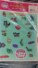 Vintage Littlest Pet Shop Reusable Stickers With Storyboard Lot Of 3 Packages