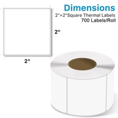 2″x2″ Direct Thermal Labels Square 700/Roll for Thank You Stickers QR Code Decal
