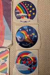 Vintage Lot of Lisa Frank 1980s Stickers Unicorns Rainbow Hearts Ballet Balloons