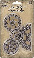 Idea-Ology Metal Industrial Gears 1.5 To 3 4/Pkg Antique Nickel