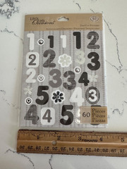Life’s Little Occasions LLO Black/Gray/White Numbers 2 Die Cut Stickers 60 PC