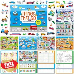 Sticker Activity Book 690 Reusable Stickers Dry-Erase Scenes Games Toddler Tr…