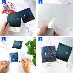 20 Sheets Holographic Sticker Paper A4 Size Vinyl Lamination Stickers Film Water