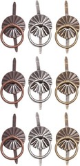 Ring Fasteners, 9 Brad Fasteners with Fluted Tops and Attached Jump Rings, Ni…