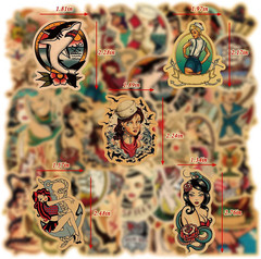 100pcs Vintage Stickers Retro Girl Sailor Sticker Pack for Adults Old School S
