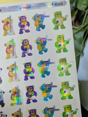 Vintage 1998 90s Trend Enterprises Bandstand Bears Holographic Stickers Teddys