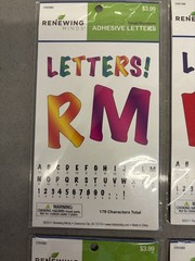 Lot of 7 Adhesive Letters Numbers Stickers Renewing Minds Craft Scrapbook