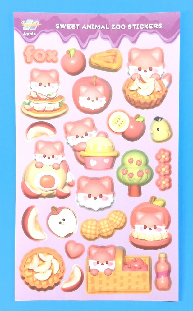 Fox & Apple Scented Scratch & Sniff Sticker Sheet