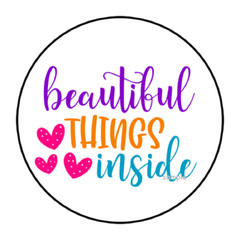 30 BEAUTIFUL THINGS INSIDE ENVELOPE SEALS LABELS 1.5″ ROUND PACKAGE STICKERS