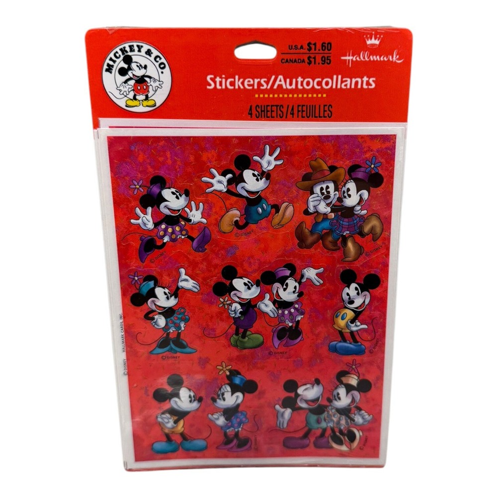 Vintage Mickey & Co Sticker Sheets Minnie Mouse Mickey Mouse Hallmark Disney 90s