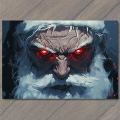 STICKER Scary Santa Claus Evil Grin Red Eyes Christmas Horror Holiday Crazy