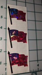 Vintage Sandylion Stickers American Flags 1 Strip Of 3 Modules