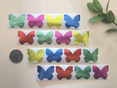 16 Sparkly Butterfly Stickers/Pretty Butterfly Stickers/Spring Summer Stickers