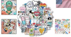 50 Pcs Cartoon Nurse Stickers – Waterproof Vinyl Decals for Smooth Surfaces
