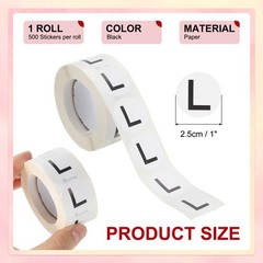 1Roll Clothing l Size Stickers 1″ Round Coded Self-Adhesive Labels Black
