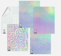 A4 25 Mixed Holographic Sticker Paper Clear Self-Adhesive Laminating Overlay