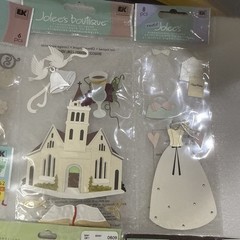 Jolee’s Boutique & Marcella K Wedding Scrapbook Sticker Lot 7 Embellishments ￼