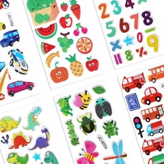 20 Sheets of 3D Puffy Stickers for Kids, Multiple Designs Self-Adhesive Stick…