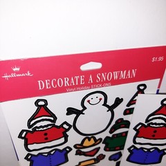 Vintage Hallmark Vinyl Stick Ons Decorate A Snowman NEW + Extra Sheet Clings