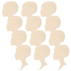 12PCS Head Silhouette Wooden Cutout African Woman Face Cutout Door Wall Hanging
