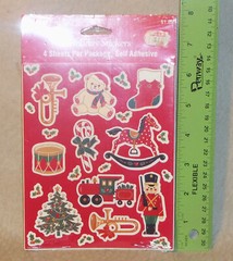 Vintage 1980s American Greetings Christmas Antique Toys Stickers 4 sheets SEALED