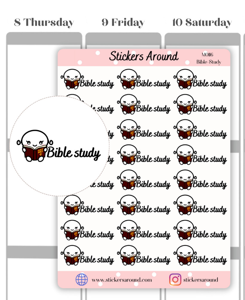 Bible Study Planner Sticker, Religious Stickers for Calendar and Journal M0116