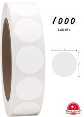 ® 1“White Circle Dot Stickers Color Coding Labels 1000PCS 2 Rolls