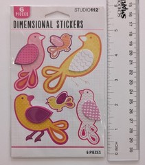 Warm Bird Pink & Yellow Birds Scrapbooking Stickers By Studio 112 K&Company