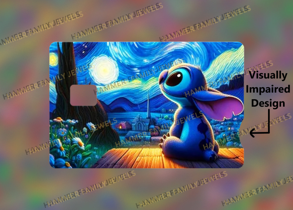 Stitch Fan Art Credit Card Decal Visually Impaired Design