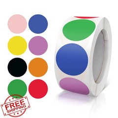 Meitaat Round Stickers 1 Inch, Colorful Dot Labels, Waterproof Vinyl 500 PCS