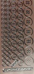 SILVER/PINK BUTTON Stickers(2”x9”) Stampendous•Pink•Little Girl•Pastel •Metallic