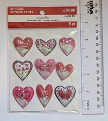 Glitter Shaker Hearts Valentine’s Day Love Scrapbooking Stickers Recollections