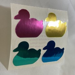 Vintage 1980s Stickers Mylar Foil Ducks Small World Greetings 1984 NOS Module