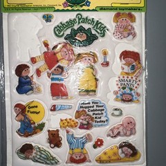 Vintage 1980s CABBAGE PATCH KID Puffy Sticker Sheet SEE Pics #5 Slumber Party