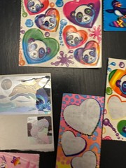 Lot Vintage Lisa Frank Stickers Rainbow Panda Hearts Ballerina Prisms