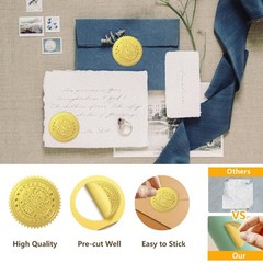 Gold Foil Stickers Seals Official Embossed Bee and Honeycomb 2 Inch 100Pcs, S…