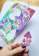 Rainbow Vibrant Mushroom Sticker Sheet – Original Art by SammiSpaghettiArt