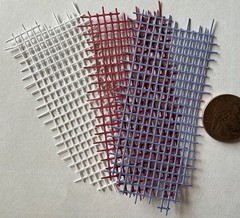 MESH RECTANGLE Die-Cut Embellishments(3pc)Pattern•Lines •Nets•Card Making•