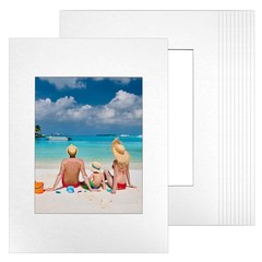 12×16 Picture Mats for 8×10 Photos, 10-Pack White Double Matboard, Bevel Cut
