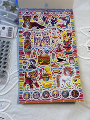 LOT Stickers Alphabet Numbers Beads Labels Stars Hearts Lisa Frank Multicolored