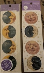 Vtg. Lot Of 2 Pkgs The Gifted Line Stickers Punch Studio Halloween Moon & Stars